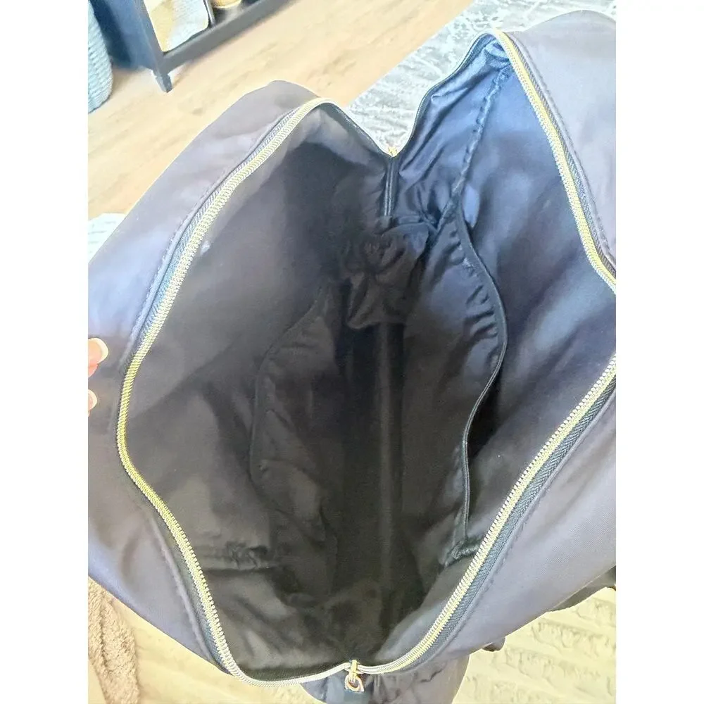 NWT Hobby Lobby The Spring Shop Black Quilted Backpack Gold Hardware Puffer Bag